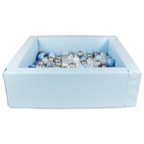 Ballenbak - binnen/buiten - 200 ballen - babyblauw/zilver