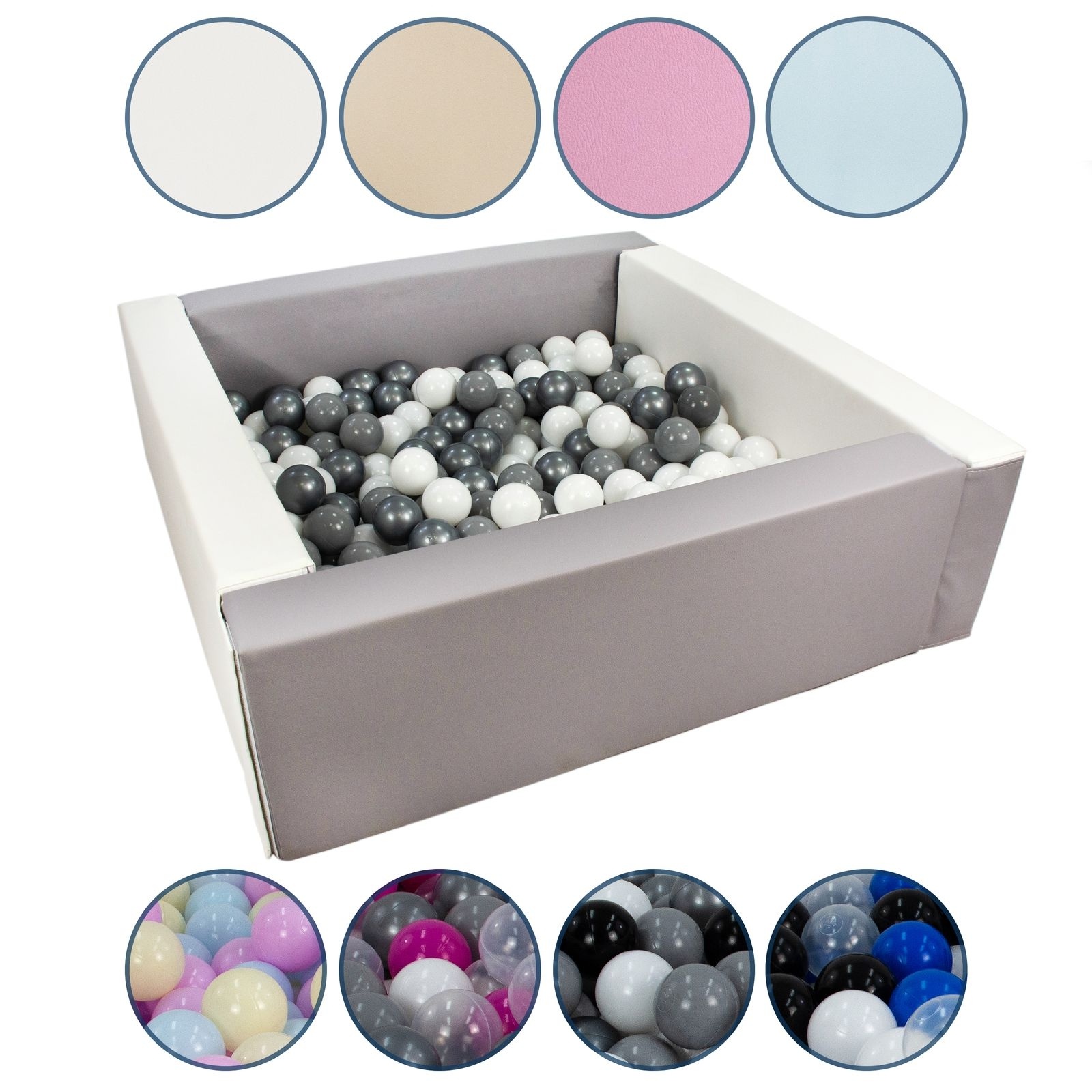 Ballenbak - binnen/buiten - 200 ballen - babyblauw/zilver