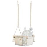 Schommelstoel baby - houten frame - 100% katoen - tot 20kg