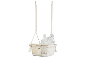 Schommelstoel baby - houten frame - 100% katoen - tot 20kg