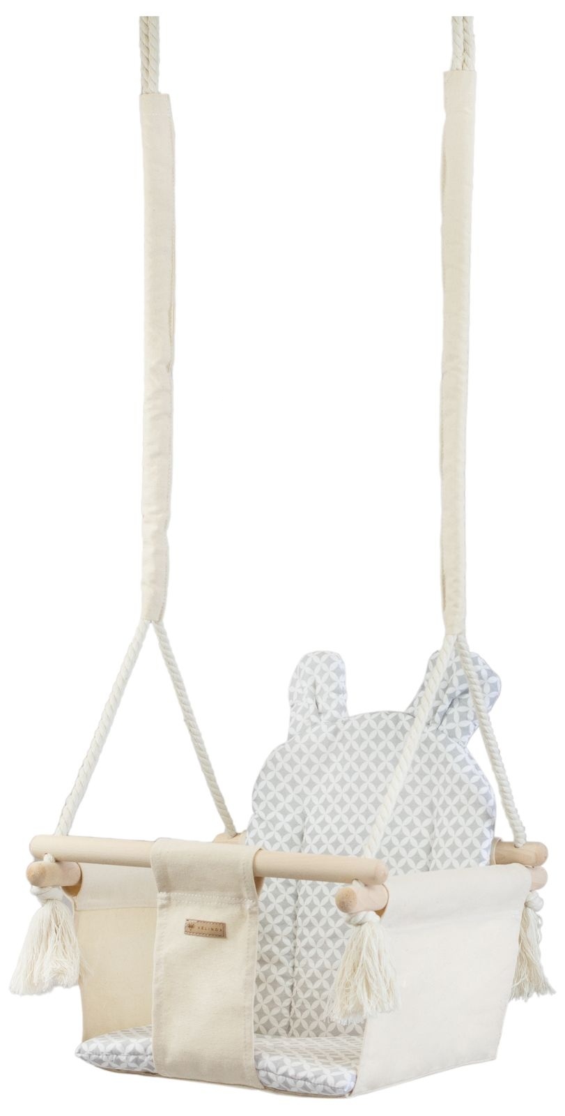 Schommelstoel baby - houten frame - 100% katoen - tot 20kg