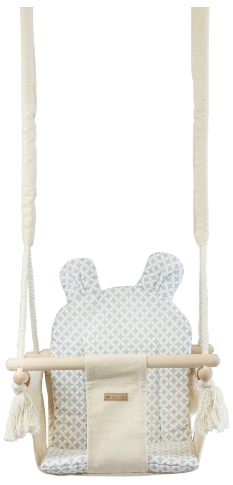 Schommelstoel baby - houten frame - 100% katoen - tot 20kg