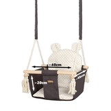 Schommelstoel baby - houten frame - 100% katoen - tot 20kg