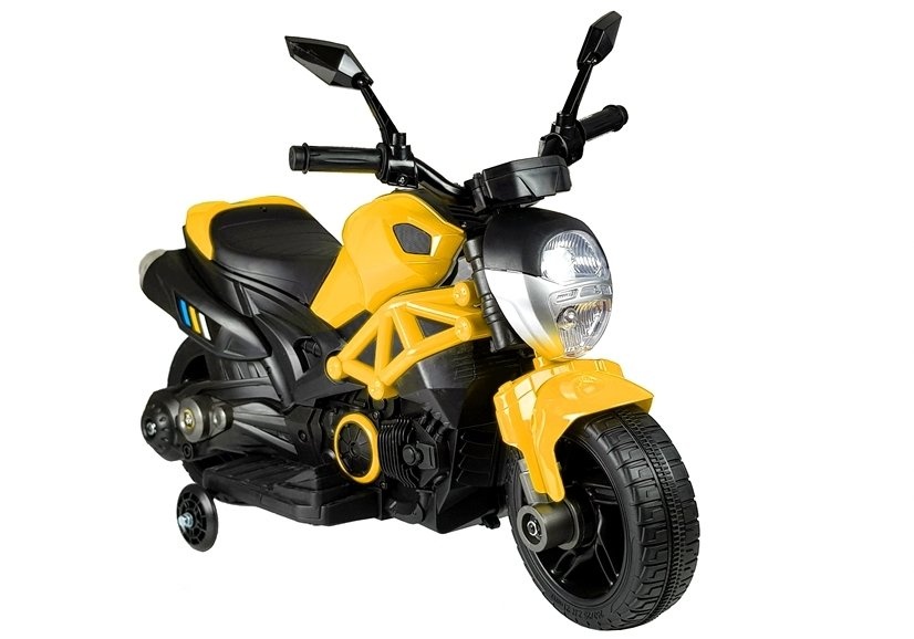 Elektrische kinder motor - geel - 92x43x66 cm - 3 km/u