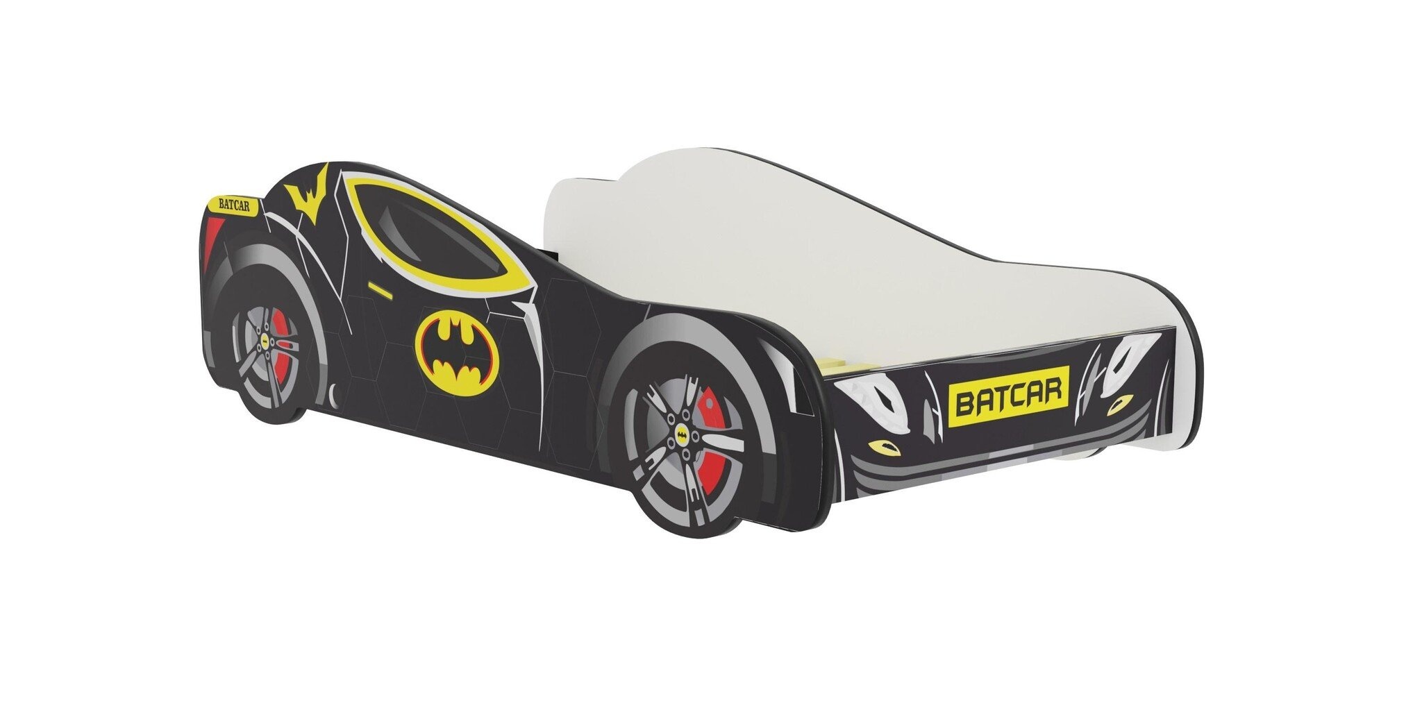 Autobed Batcar - kinderbed - 160x80cm - zwart geel