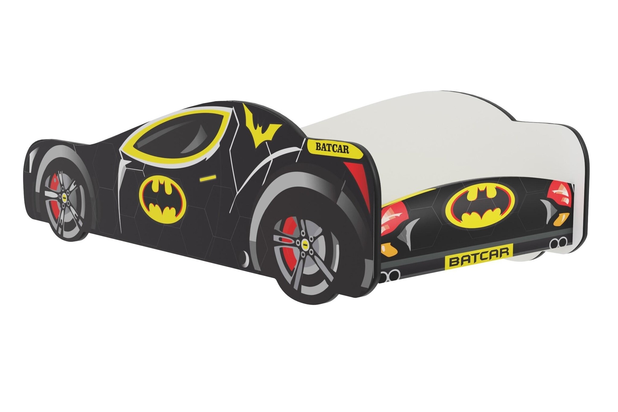Autobed Batcar - kinderbed - 160x80cm - zwart geel