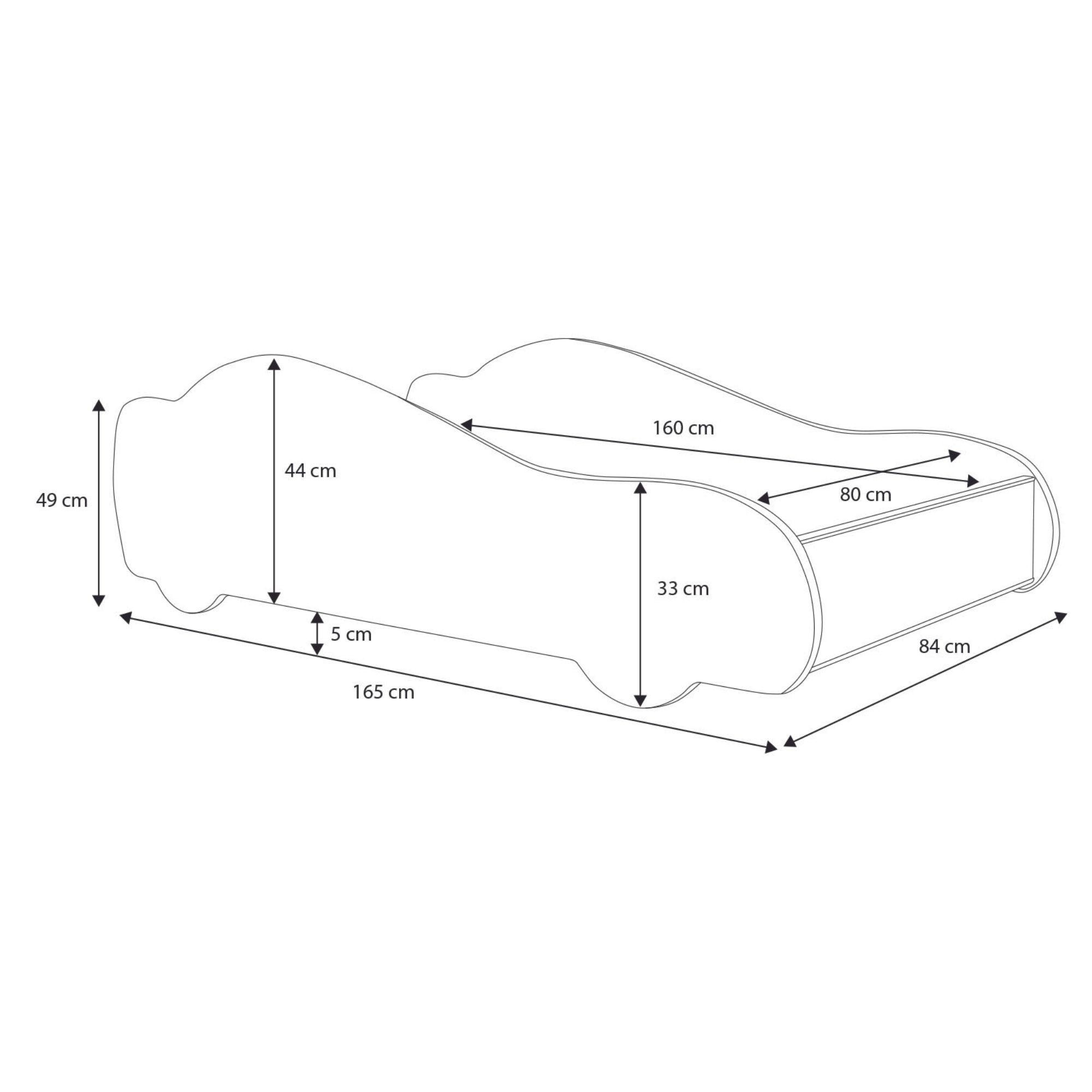 Autobed Batcar - kinderbed - 160x80cm - zwart geel