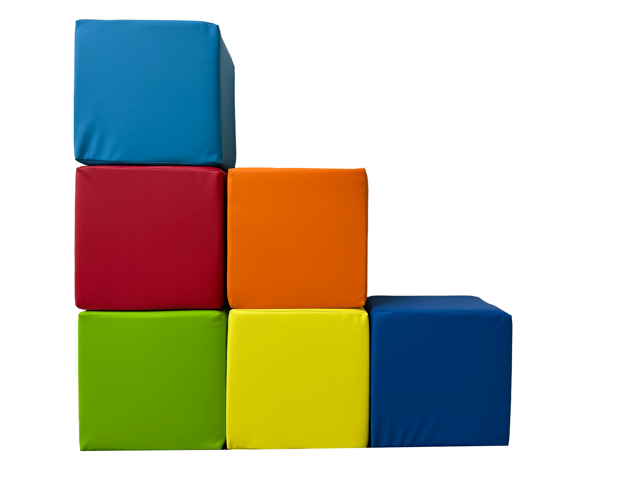 Grote soft play foam blokken - 6 delig - Duurzaam en veilig speelgoed voor kinderdagverblijven