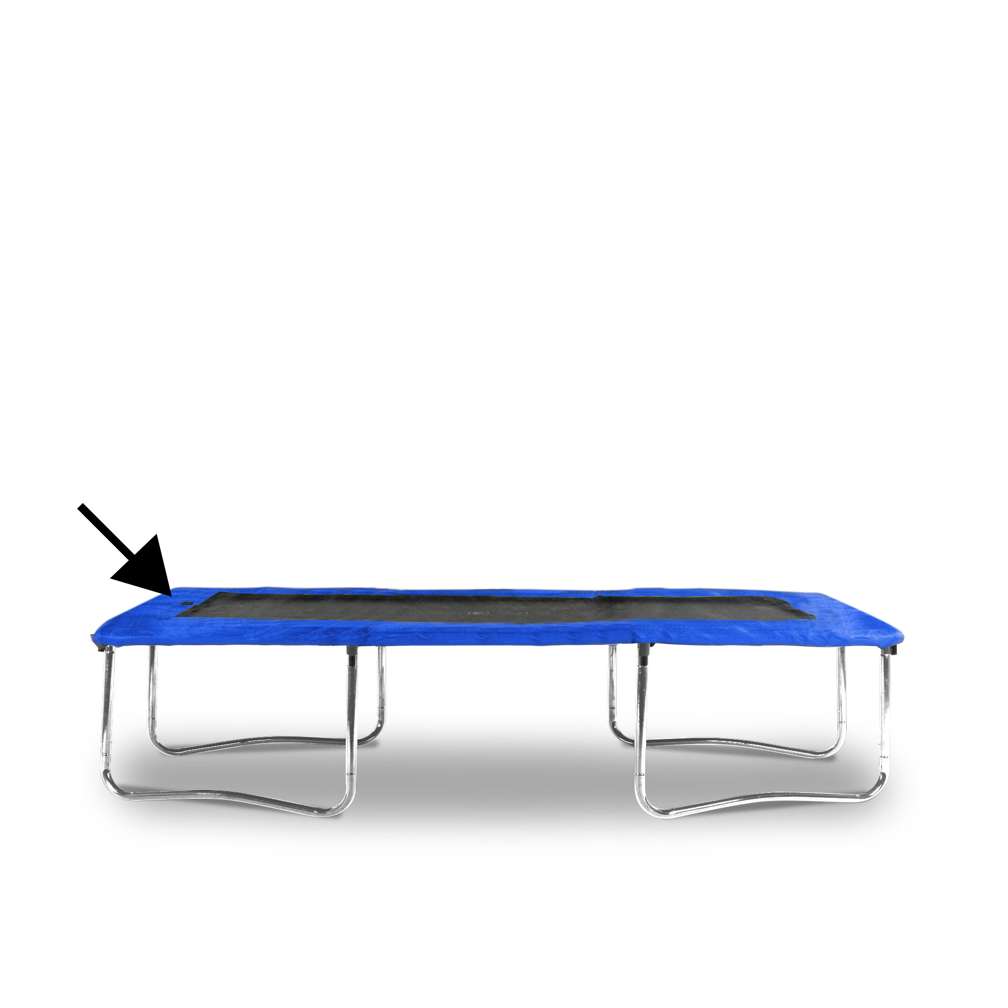 Veilige trampoline rand 12mm - blauw - 180x270 cm - bescherming voor kinderen