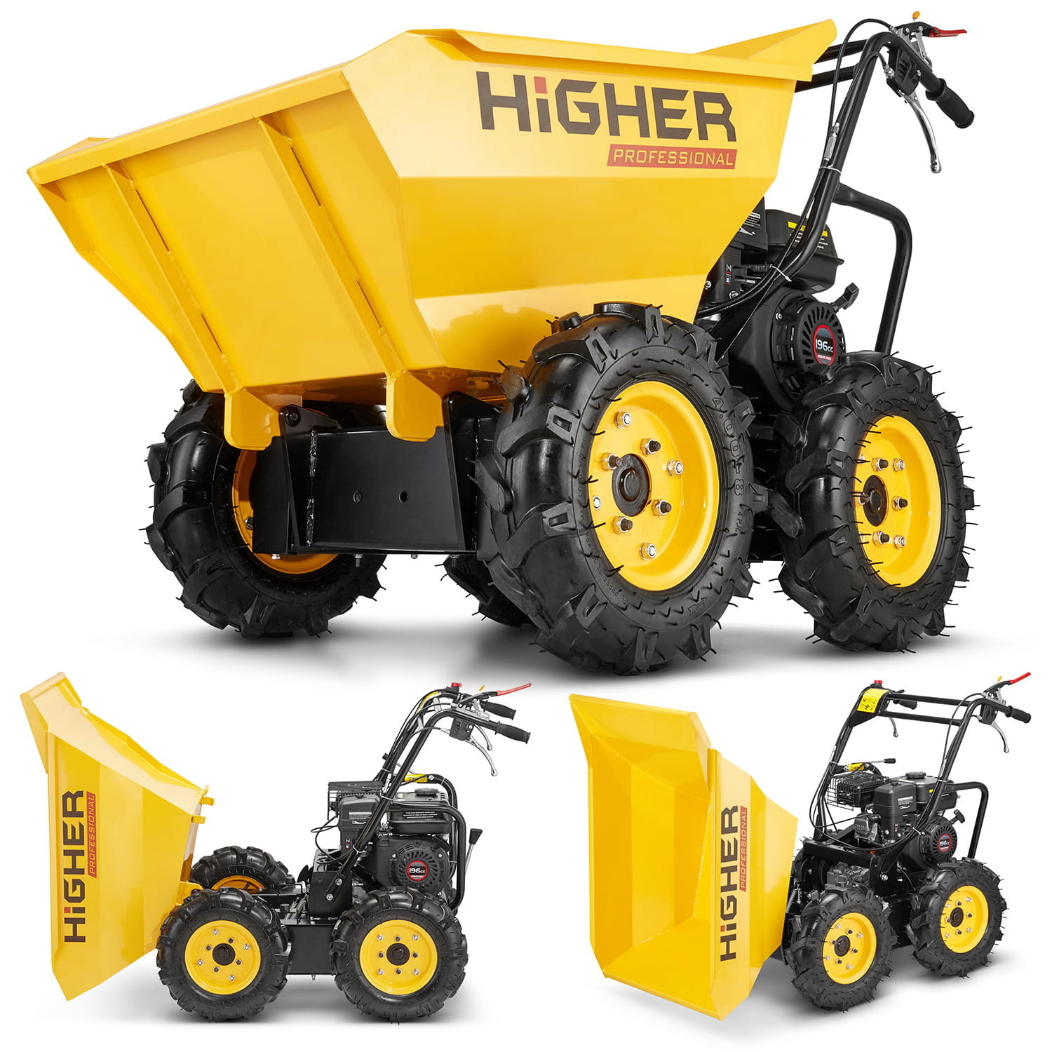 Mini dumper - gemotoriseerde kruiwagen - benzine - tot 400 kg
