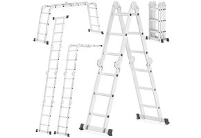 Vouwladder - werkhoogte 4,50 m - aluminium - multifunctioneel