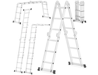 Vouwladder - werkhoogte 4,50 m - aluminium - multifunctioneel