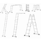 Vouwladder - werkhoogte 4,50 m - aluminium - multifunctioneel