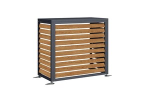 Airco omkasting - ombouw warmtepomp - 100x50cm - RVS - houtlook