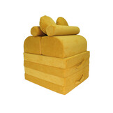 Speelbank NINO - kinderbank - modulair - dot stof - honinggeel