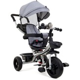 Kinderwagen driewieler - kinderfiets met zonnevizier- grijs