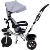 Kinderwagen driewieler - kinderfiets met zonnevizier- grijs