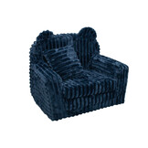 Kinderfauteuil - slaapbankje - corduroy - 51x40x41cm - blauw