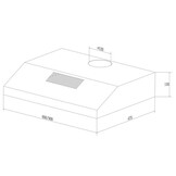 Afzuigkap - onderbouw - zwart – 3 standen – 280 m³/u – LED
