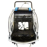 Fietskar kind - buggy - 2-zits - met schokbreker - blauw