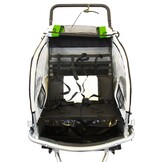 Fietskar kind - buggy - 2-zits - met schokbreker - lime