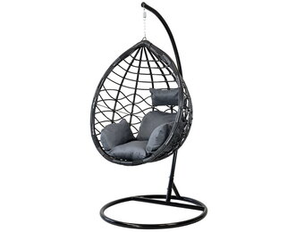 Hangstoel met frame - Ei stoel - zwart-grijs - tot 125 kg