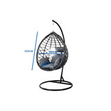 Hangstoel met frame - Ei stoel - zwart-grijs - tot 125 kg