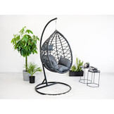 Hangstoel met frame - Ei stoel - zwart-grijs - tot 125 kg