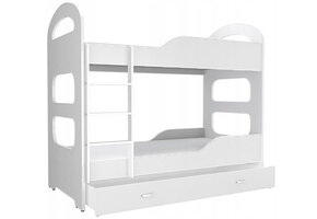 Wit stapelbed - 190x80 cm - kinderbed met 2 matrassen