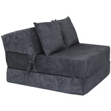 Opvouwbaar matras - 200x70x15cm - velvet dot - antraciet