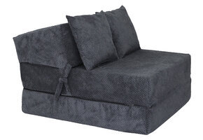 Opvouwbaar matras - 200x70x15cm - velvet dot - antraciet