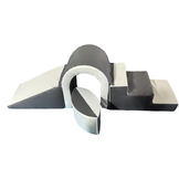 Foam blokken - soft play - brug set met glijbaan - wit grijs