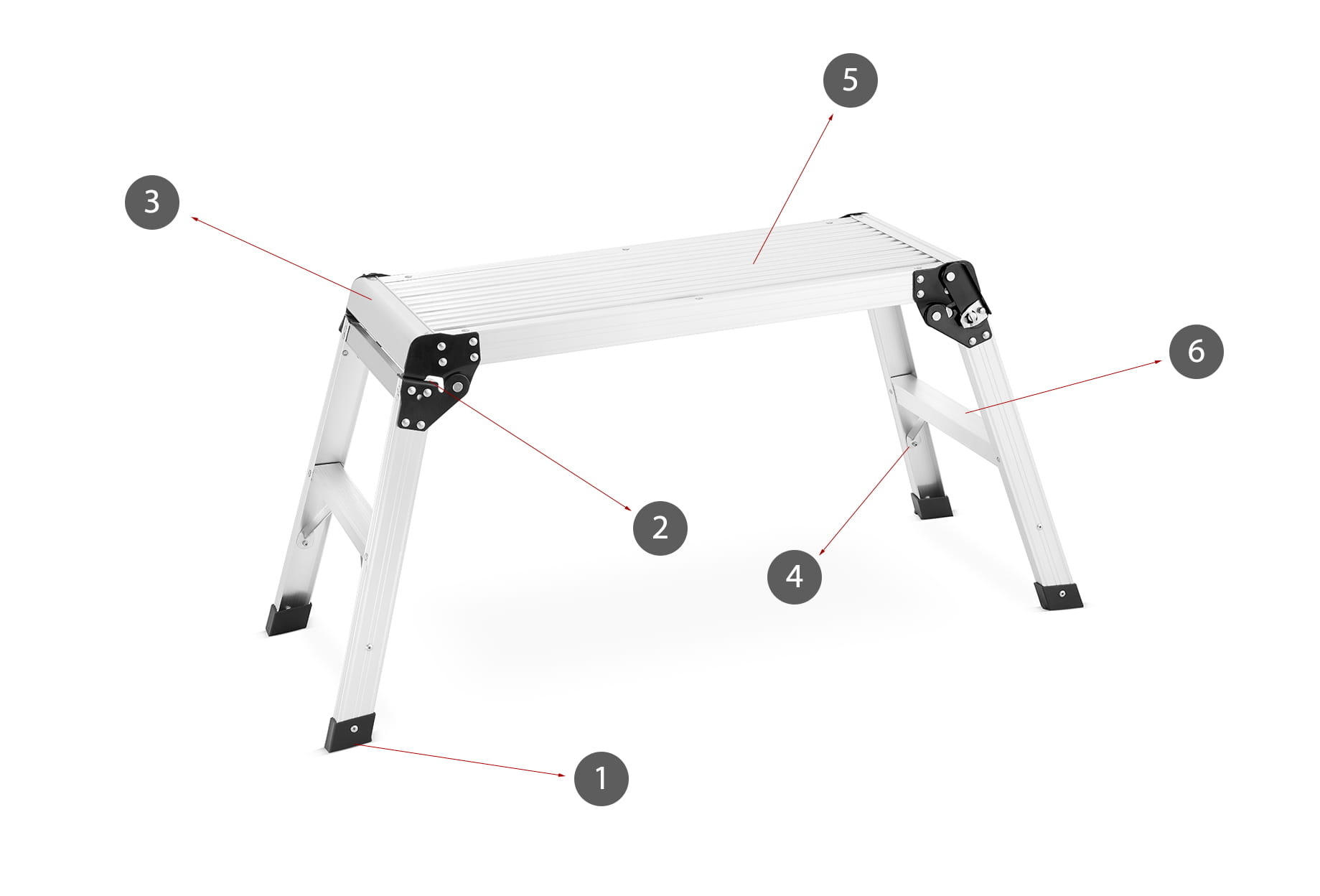 Werkplatform - opvouwbaar - 60x30x50 cm - aluminium