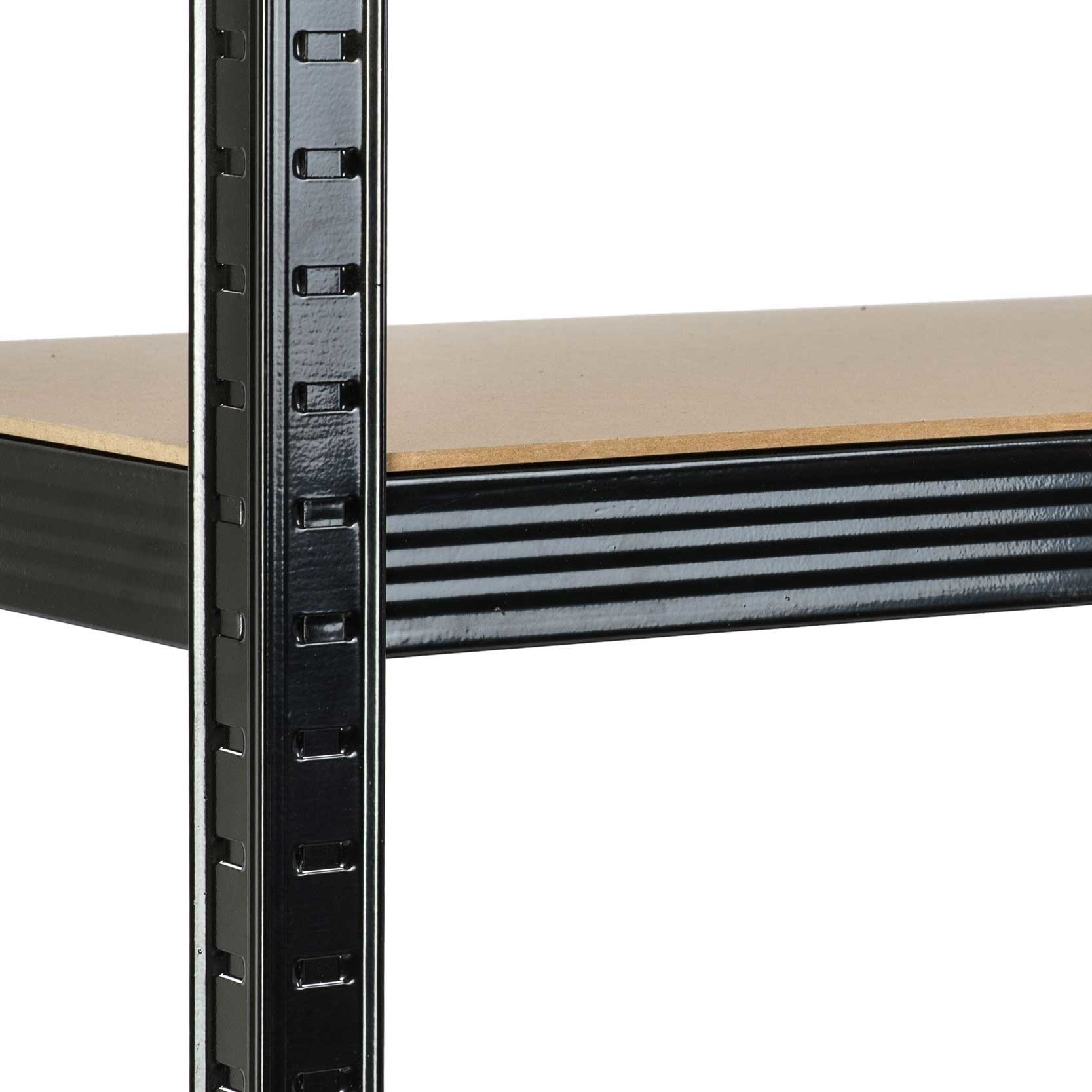 Stellingkast - opbergrek - 150x75x30 cm - metaal en mdf - zwart