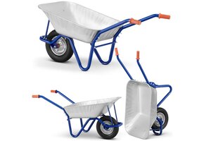 Kruiwagen 125L – verzinkt staal – tot 120 kg - massief wiel