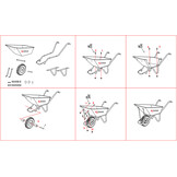 Kruiwagen 125L – verzinkt staal – tot 120 kg - massief wiel