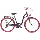 Stijlvolle meisjesfiets 26 inch - comfortabel zadel - spatborden en bagagedrager - 7 versnellingen