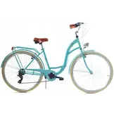 Meisjesfiets - 26 inch - met 7 versnellingen - turquoise crème
