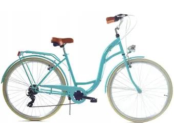 Meisjesfiets - 26 inch - met 7 versnellingen - turquoise crème