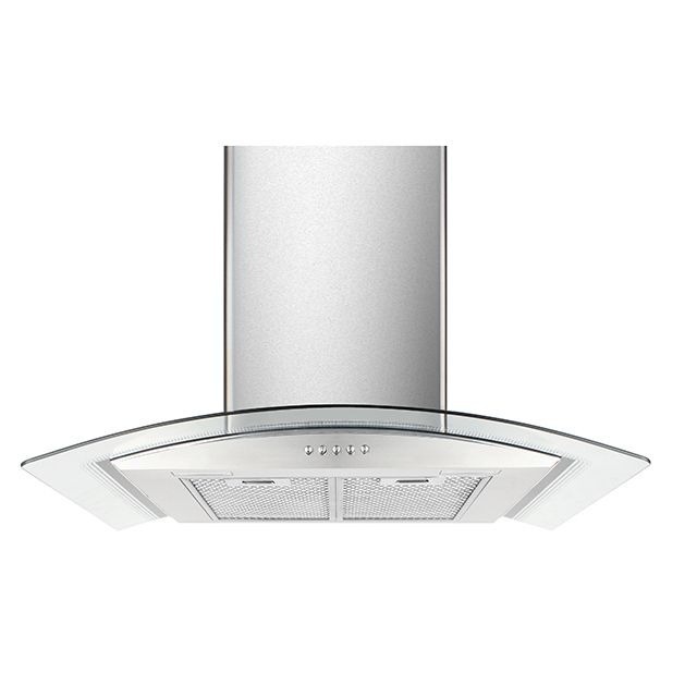 Afzuigkap - RVS met gebogen glas – 650 m³/u – 3 standen – LED