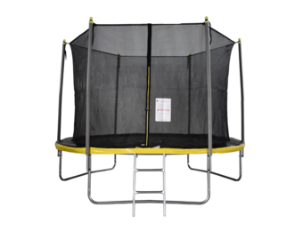Trampoline 305 cm rond - met net en ladder – geel/zwart