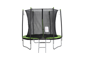 Trampoline 244 cm rond - met net en ladder – groen/zwart