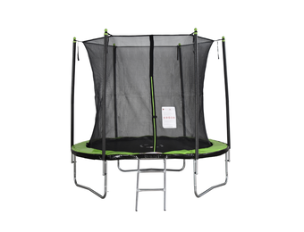 Trampoline 244 cm rond - met net en ladder – groen/zwart