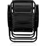 Tuinligstoel zwart - zonnedak & organizer Verstelbaar – 107 x 72 cm