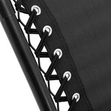 Tuinligstoel zwart - zonnedak & organizer Verstelbaar – 107 x 72 cm