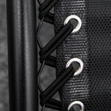 Tuinligstoel zwart - zonnedak & organizer Verstelbaar – 107 x 72 cm