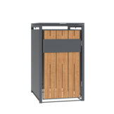 Container ombouw voor 1 container - staal - houtlook antraciet