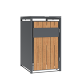 Container ombouw voor 1 container - staal - houtlook antraciet