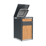 Container ombouw voor 1 container - staal - houtlook antraciet