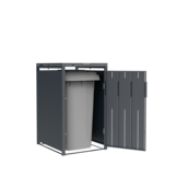 Container ombouw voor 1 container - staal - houtlook antraciet